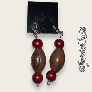 Bundle 3 for $15 NWOT Handmade Football Theme Dangle Earrings
